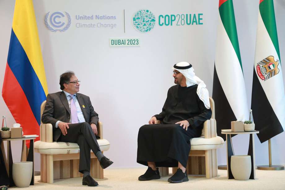 El presidente Gustavo Petro se reunió con su homólogo de Emiratos Árabes Unidos, Mohamed bin Zayed Al Nahayan.