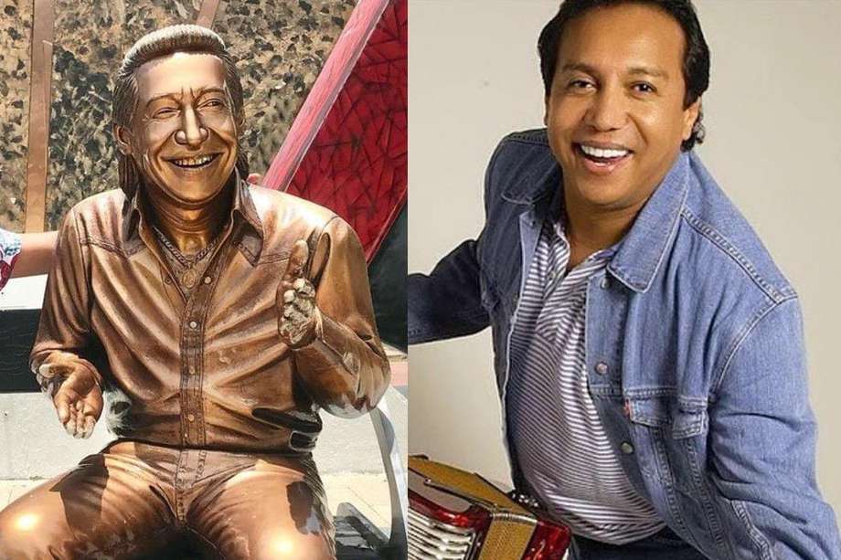 Diomedes Díaz y la estatua que le hicieron en Valledupar, capital de la música vallenata. Nació el 26 de mayo de 1957, en San Juan del Cesar, y murió el 22 de diciembre de 2013, en la capital del Cesar.
