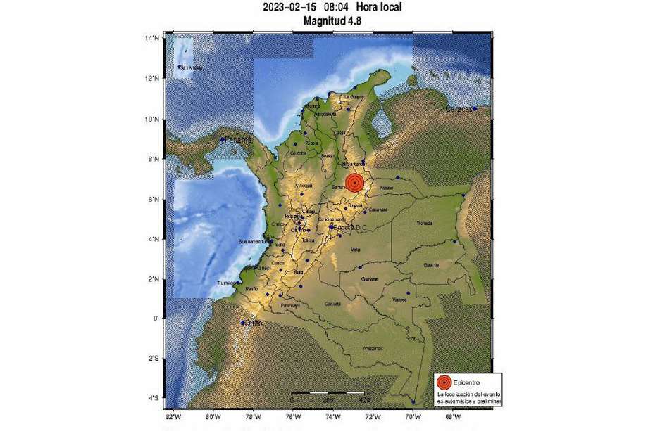 El Servicio Geológico Colombiano señaló que sobre las 8 de la mañana se registró un sismo en el país.