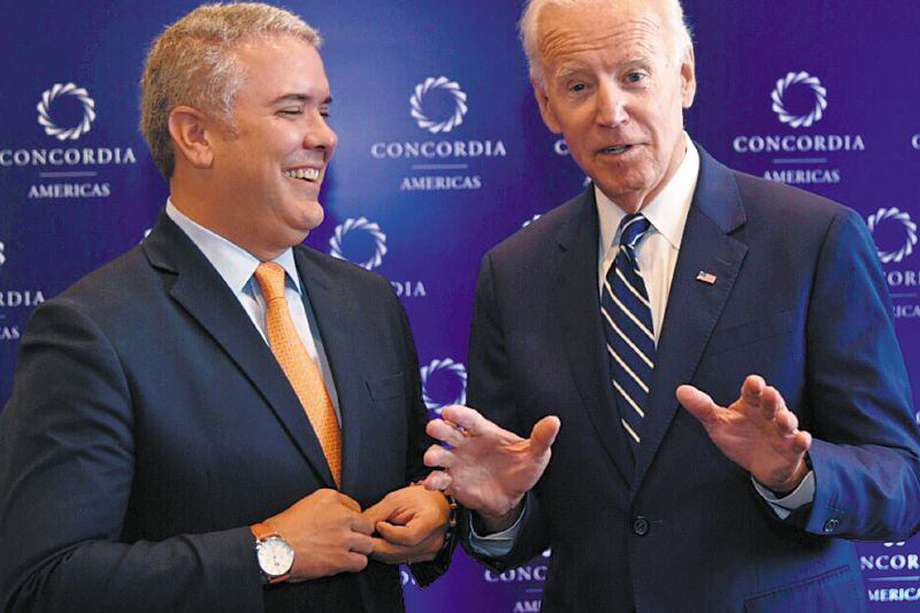 Duque y Biden compartieron en la Cumbre Concordia de 2018. Sin embargo, tras el triunfo de Biden no se conocen acercamientos o diálogos. 