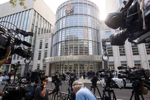 Corte Federal de Brooklyn en donde tuvo lugar el juicio y fue sentenciado el excapo mexicano, Joaquín  "El Chapo" Guzmán.  / AFP