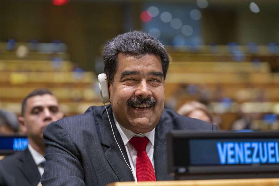 El presidente de Venezuela, Nicolás Maduro, durante el debate general del 73° periodo de sesiones de la Asamblea General de las Naciones Unidas en 2018.



