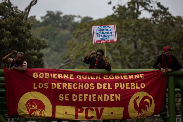 Protestas en Venezuela por salarios dignos y contra sanciones internacionales