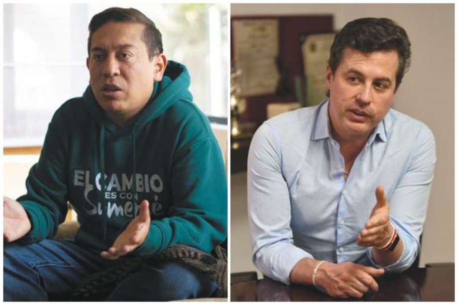 Juan Manuel Galán (derecha) cuestionó a  Carlos Amaya (izquierda) por denuncias en redes sociales.