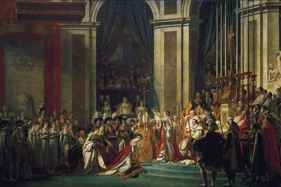 La obra "La coronación de Napoleón" fue completada por Jacques-Louis David en 1807, luego de ser comisionada por el emperador en 1804.