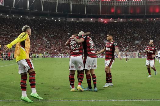Los jugadores de Flamengo celebra la clasificación a la final de la Libertadores. 