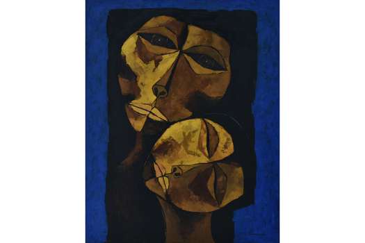 En la imagen, la pintura "Madre y niño", realizada por Oswaldo Guayasamín en 1987.