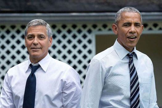 Las canas de George Clooney y las de Barack Obama en 2016. / Instagram, Obama White House. 