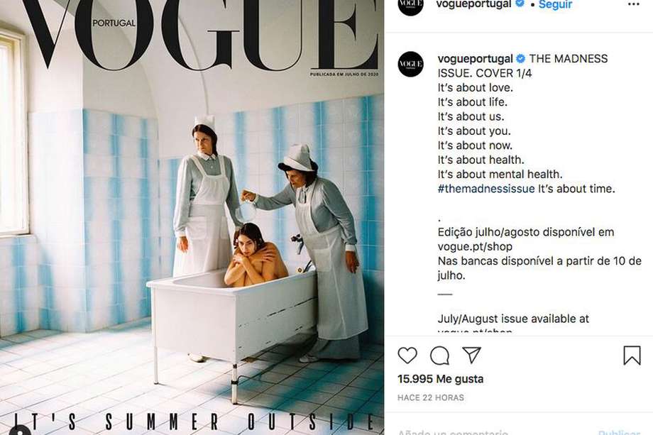 La portada de la revista Vogue en Portugal despertó críticas por el enfoque sobre la enfermedad y salud mental.