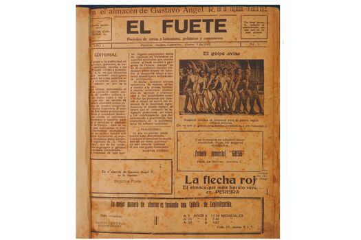 Imagen de la primera edición impresa de “El Fuete”. El periódico pereirano se fundó el 3 de enero de 1942.