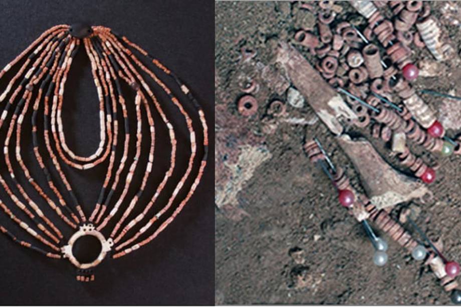 Reconstrucción collar hallado en Ba'ja. Imagen tomada de la web Historia National Geographic