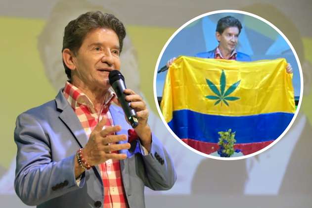 Polémica propuesta de Luis Pérez: una hoja de marihuana en la bandera de Colombia