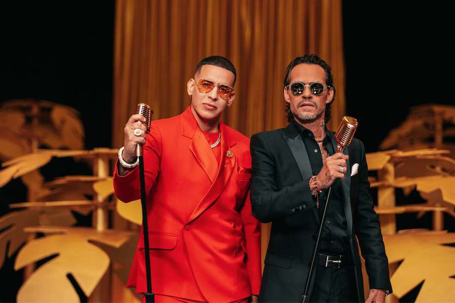 Los cantantes Daddy Yankee y Marc Anthony.