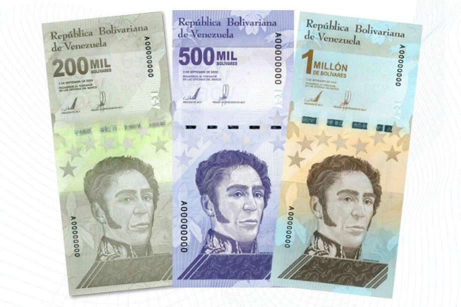 Los tres nuevos billetes serán de 200.000, 500.000 y un millón de bolívares.