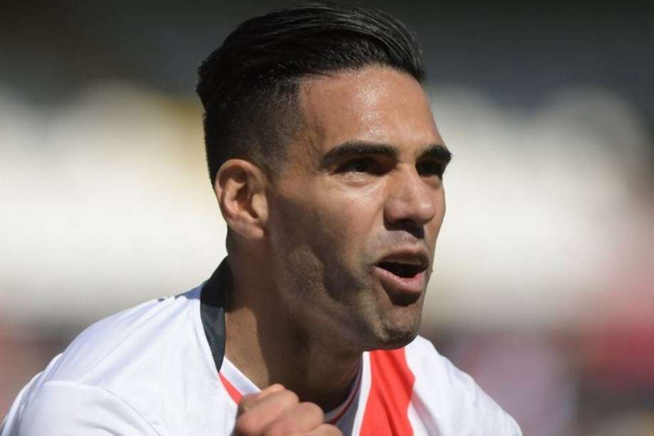 Radamel Falcao Garcíacelebra un gol con Rayo Vallecano. 