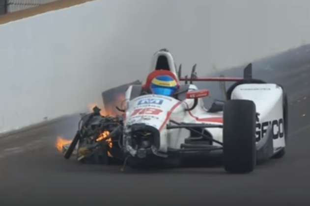 Brutal accidente de un piloto francés en clasificación a la Indy 500