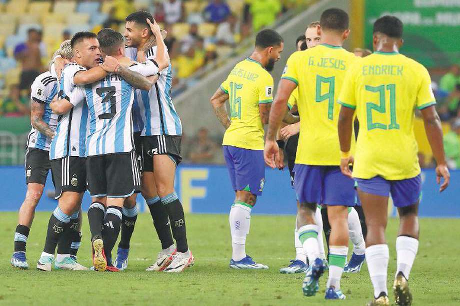 Brasil, en el parido de eliminatorias que perdió contra Argentina.