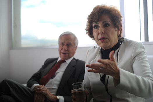 Nohora Elizabeth Hoyos, directora de Maloka, junto a Eduardo Posada, presidente de la junta directiva de la entidad.  / Cristian Garavito