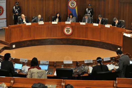 En la Corte Constitucional se llevó a cabo la audiencia pública en la que se discutió el acceso a periodistas a audiencias previas.  / Óscar Pérez - El Espectador.