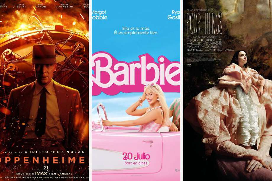 "Oppenheimer", "Barbie" y "Pobres criaturas" compiten en varias categorías, entre esas, en la de Mejor película.