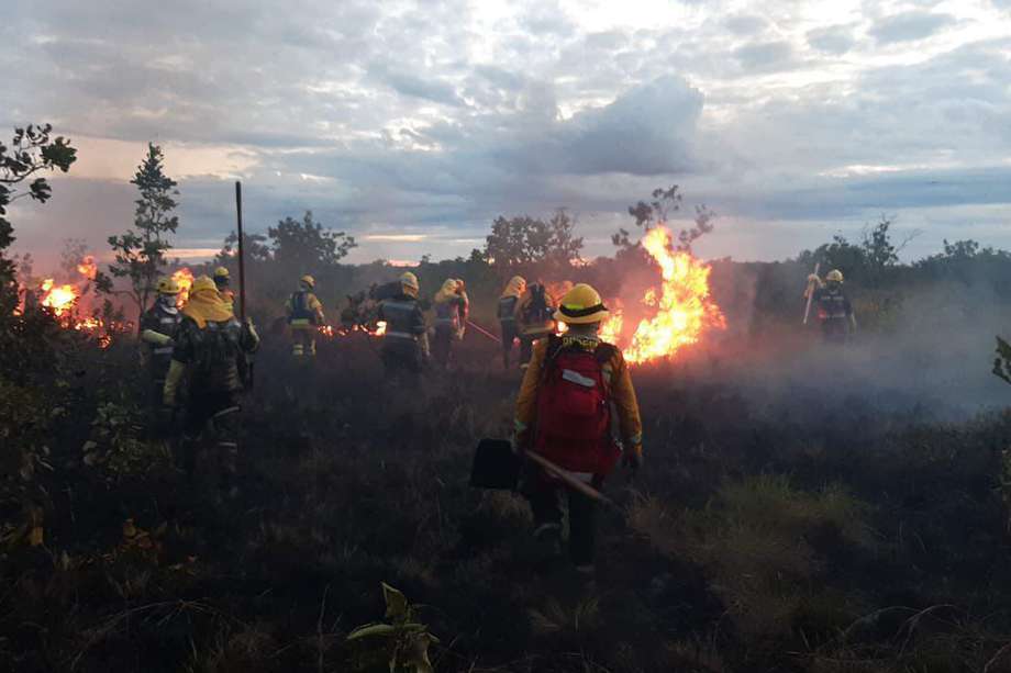 El incendio es atendido por la Unidad de Gestión del Riesgo, bomberos y el Batallón de Atención y Prevención de Desastres N°8.