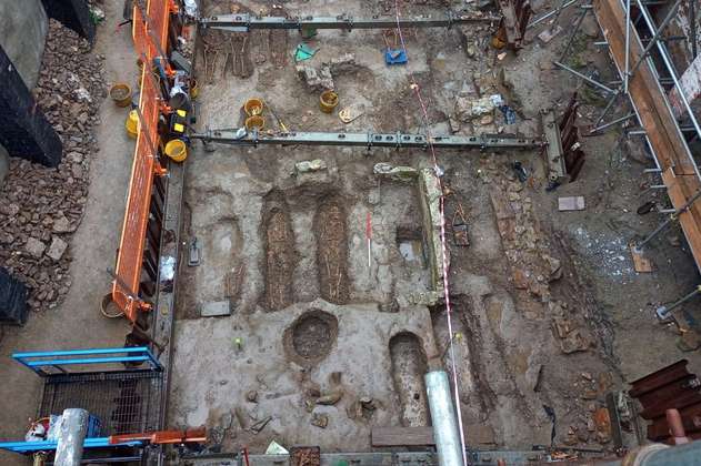 Cientos de esqueletos medievales fueron desenterrados en Gales