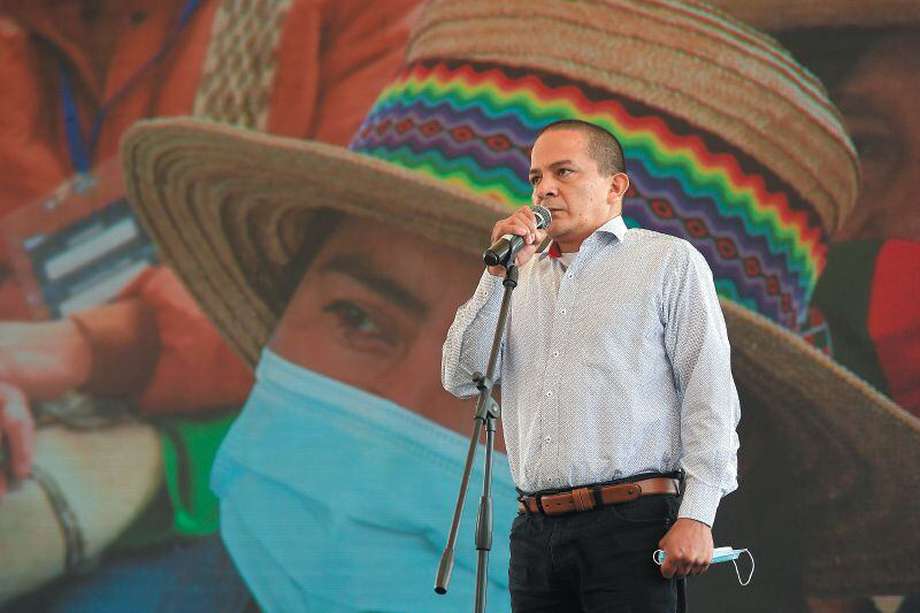 Braulio Vásquez, excomandante de la Columna Móvil Jacobo Arenas de las Farc, durante un evento de la JEP en Caldono, Cauca.
