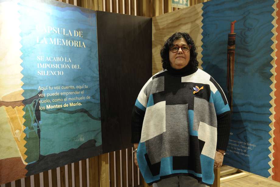 Soraya Bayuelo, directora del Museo Itinerante de la Memoria y la Identidad de los Montes de María, que aterrizó en Bogotá con la exposición "El vuelo del Mochuelo".