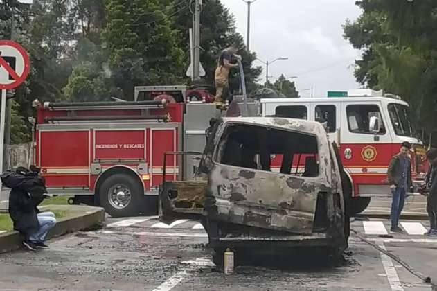 Incendio de ambulancia paralizó la movilidad en el oriente de Bogotá