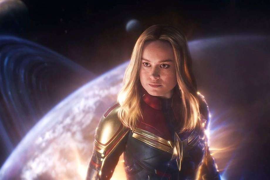 Brie Larson en su rol de Capitana Marvel durante una de las escenas de la cinta "Vengadores: Endgame".
