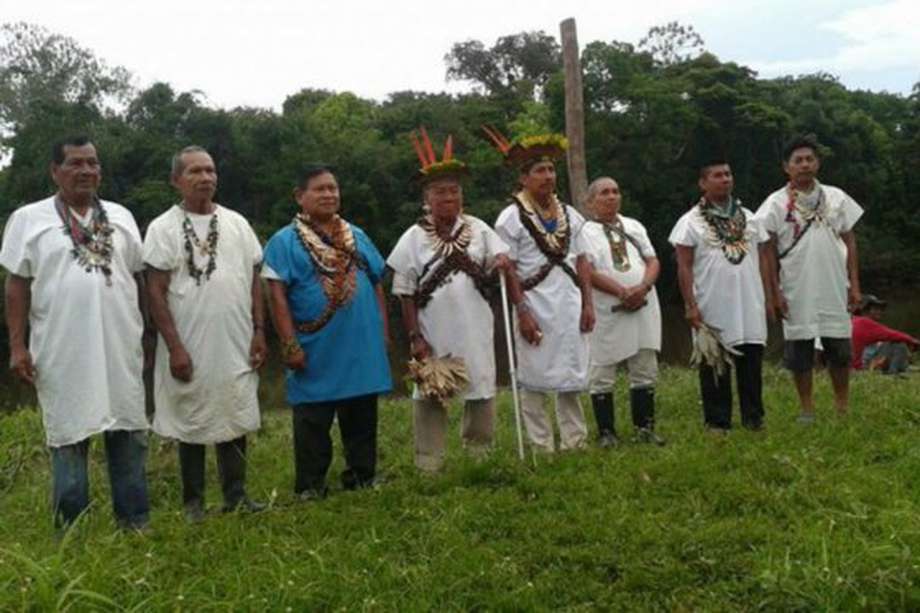 Líderes del pueblo siona, del Putumayo. 