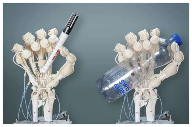 Crean la primera mano robótica blanda, con huesos, ligamentos y tendones