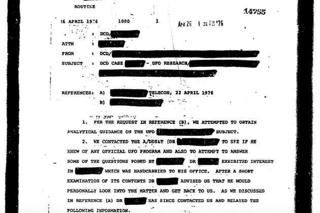 Un archivo de 2.780 páginas de la CIA disponibles para los amantes de los OVNIS