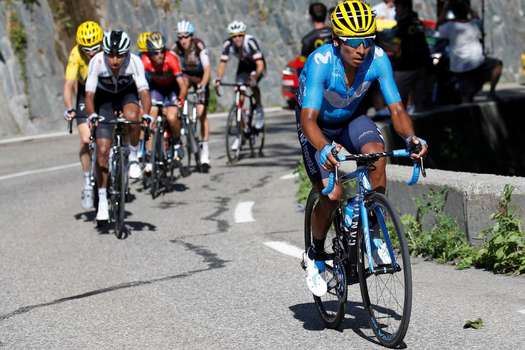 Nairo Quintana intentó atacar en una de las etapas alpinas del Tour de Francia 2018. / Efe