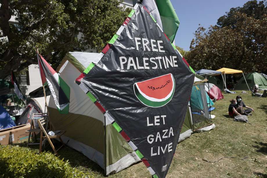 Protestas a favor de Palestina en la Universidad de Berkeley, en Estados Unidos.