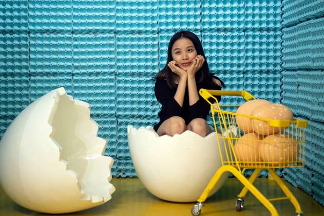 Insólito lugar en Shanghái para los amantes de los huevos y los selfies
