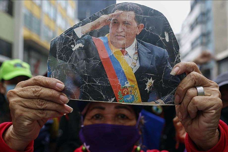 Partidarios del Gobierno venezolano manifestándose en el Día Internacional de los Trabajadores.