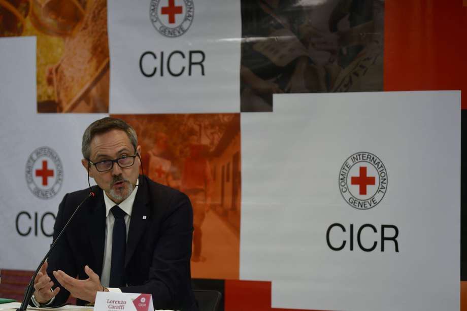 Lorenzo Caraffi, jefe de Comité Internacional de la Cruz Roja en Colombia, durante la entrega del balance humanitario 2024.