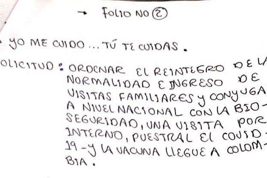 Reclusos de Neiva interpusieron una tutela para que se les permita recibir visitas en diciembre.