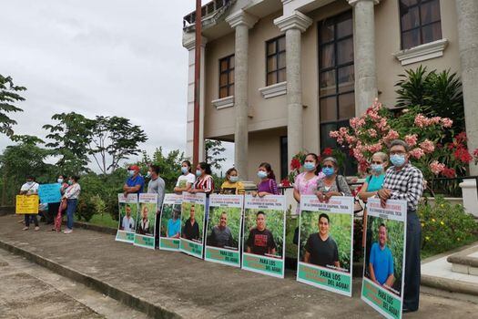 Protesta por líderes ambientales amenazados en Honduras.