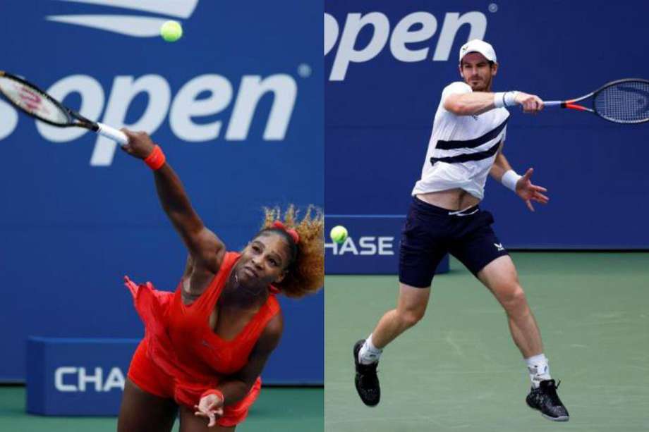 Serena Williams, quien defenderá el título de US Open, y Andy Murray, que buscará ganar el torneo por segunda vez.