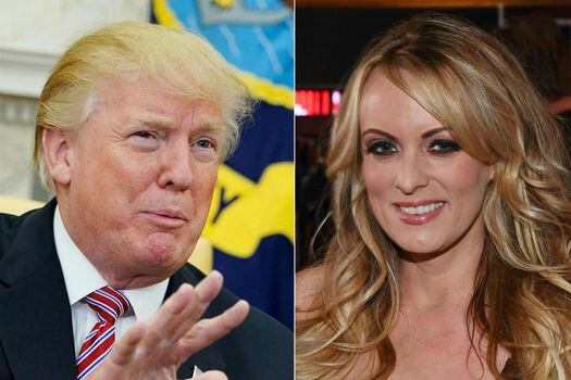 El presidente Trump y la actriz porno Stormy Daniels. / AFP