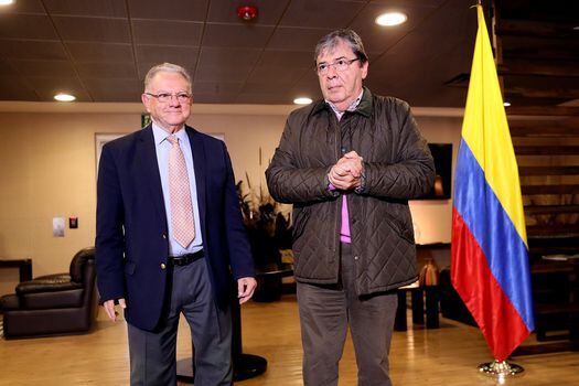 En su llegada al país, Eduardo Stein, fue recibido por el canciller Carlos Holmes Trujillo. / EFE