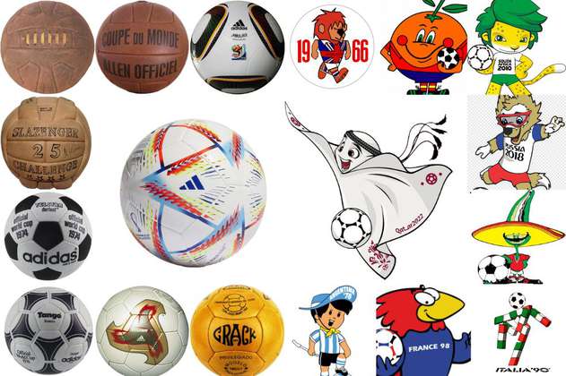 Mascotas y balones de la historia de los Mundiales