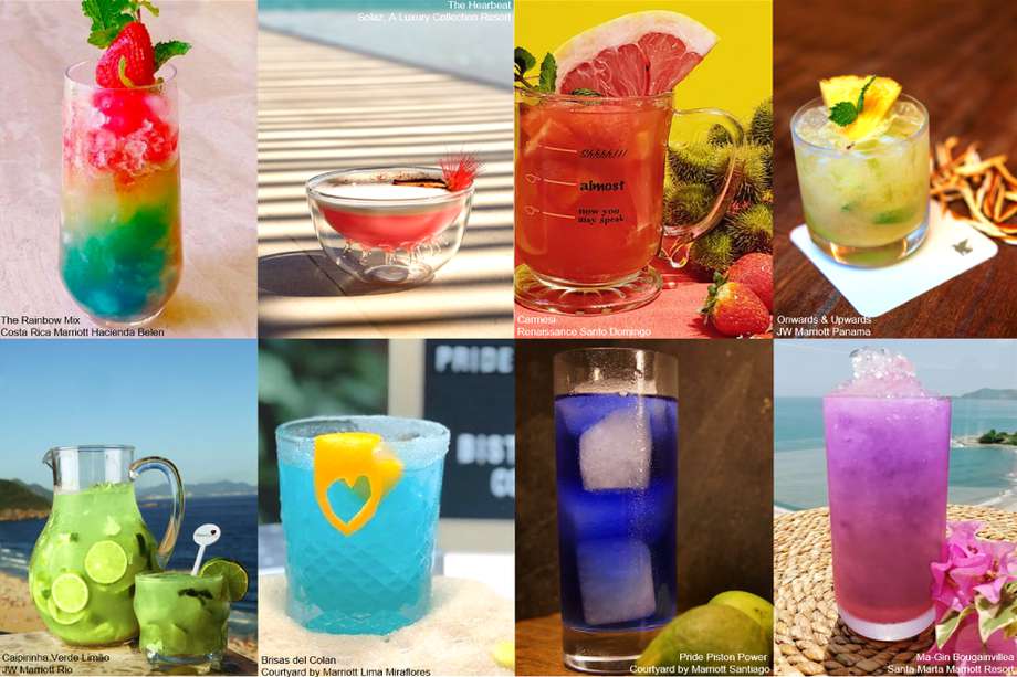 Marriott está compartiendo una colección digital de recetas de cócteles de inspiración local que, juntas, forman un radiante arco iris.