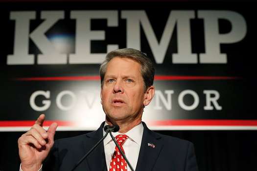 Brian Kemp, gobernador de Georgia, firmó la ley anti-aborto más restrictiva de todo Estados Unidos.  / AFP