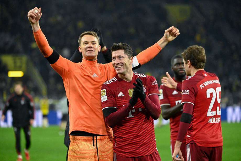 Los jugadores de Bayern Múnich festejan el triunfo contra el Dortmund.