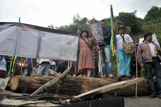 Protesta durante visita de desalojo/Gustavo Torrijos 