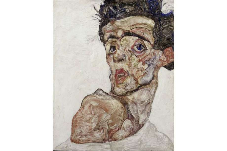 Autoretrato de Egon Shciele, artista austriaco quien murió a los 28 años en Viena.