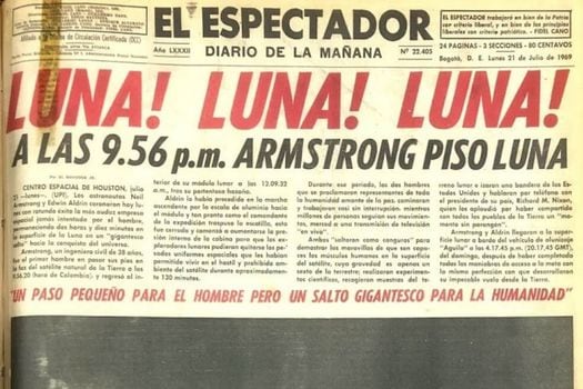 Así anunció este periódico la llegada a la Luna por Neil Armstrong.  / Foto El Espectador
